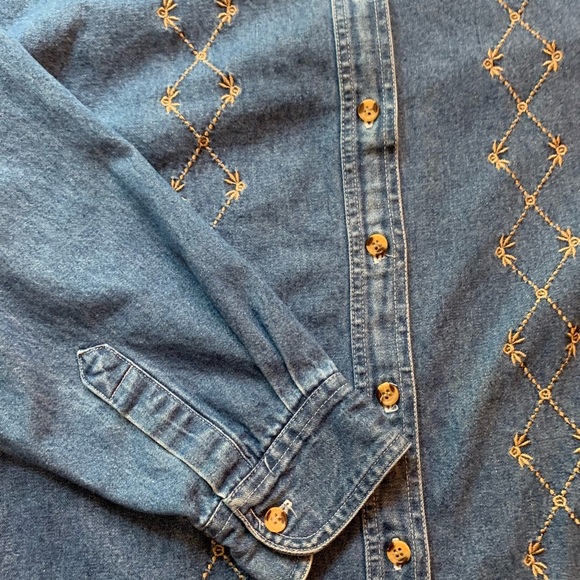 Vintage Proudly Plus 80’s/90’s Embroidered Jean Shirt Sz 2X - Picture 11 of 11